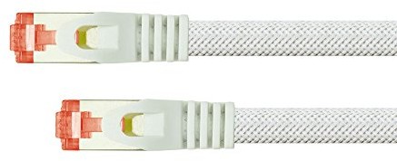 Python Series Ethernet LAN kabel połączeniowy z zabezpieczeniem zatrzasku RNS i plecionki nylonowej, biały 7,5 m 8063PY-075W