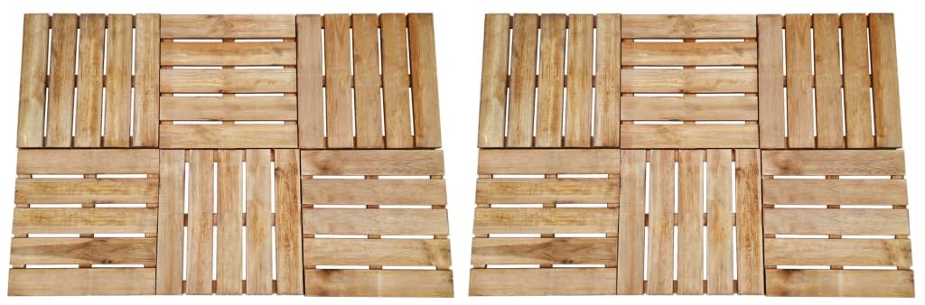 Płytki tarasowe, 12 szt., 50 x 50 cm, drewno FSC, brązowe