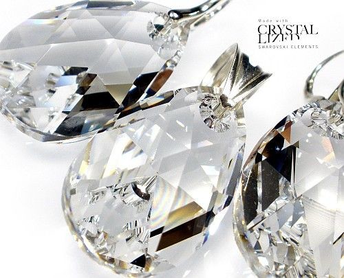 Arande kolczyki wisiorek Swarovski duże migdały CRYSTAL 1912246925