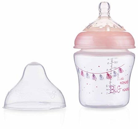 Nby id6805 9pink-LM Little Moments butelka z szeroką szyjką PP, 180 ML, różowy