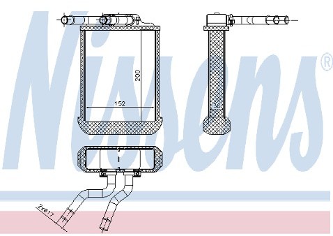 NISSENS Wymiennik ciepła, ogrzewanie wnętrza 72045