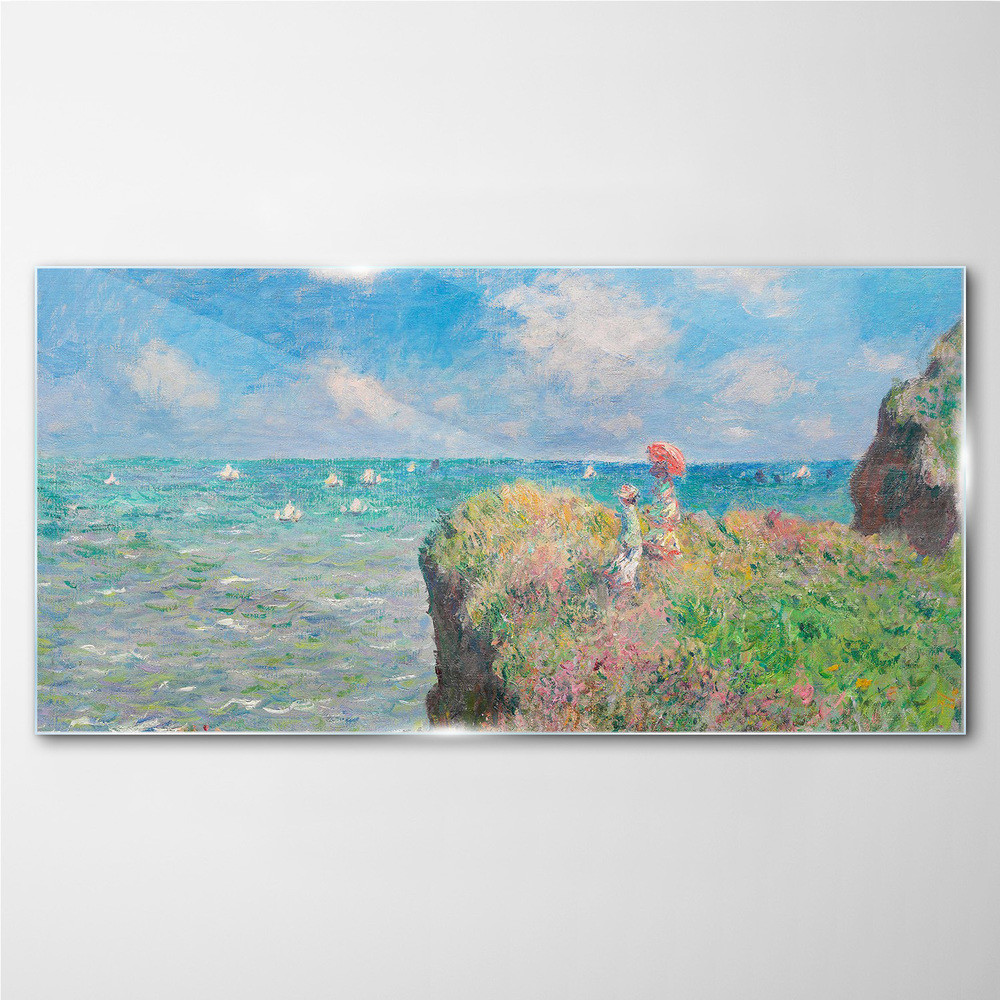 PL Coloray Obraz na Szkle Obraz Szkło Cliff Walk at Pourville Monet 140x70cm