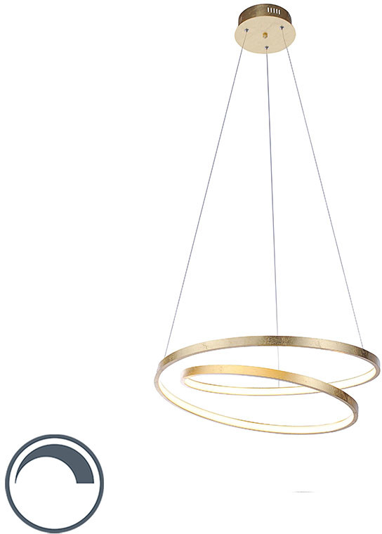 Paul Neuhaus Designerska lampa wisząca złota 55cm LED ściemnialna - Rowan