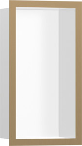 Hansgrohe 56096140 XtraStoris Individual Wnęka ścienna biały matowy z ozdobną ramą 30 x 15 x 10 cm brąz szczotkowany