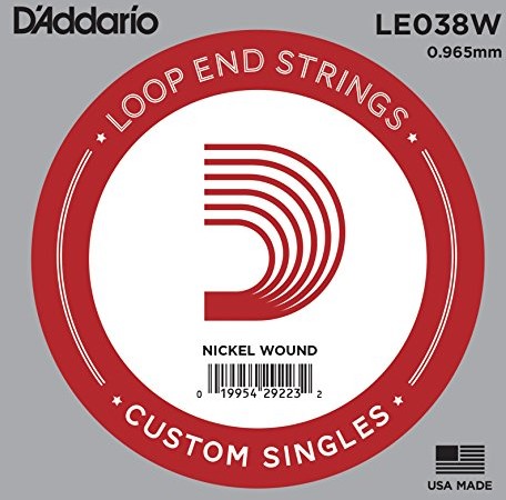 DAddario 038 Nikiel owinięty pętlą końca pojedynczy sznurek LE038W