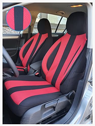 BREMER SITZBEZÜGE Pokrowce na fotele samochodowe kompatybilne z Mazda 3 4. Gen. 2019 kierowcy i pasażera pokrowce ochronne na siedzenia pokrowiec na fotele FB:MD502 (czarny/czerwony) 4251707754130