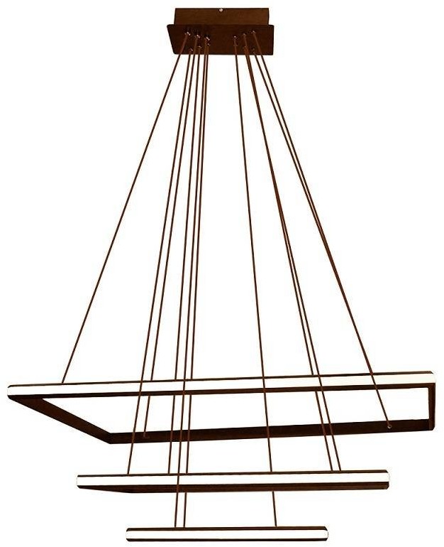 Decorativi Lampa wisząca kwadraty do salonu na pilota 116W LED brązowa 447 Decorativi 447