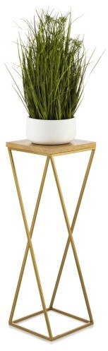 HowHomely Kwietnik stojący złoty LOFT 70 cm metal DD.15421