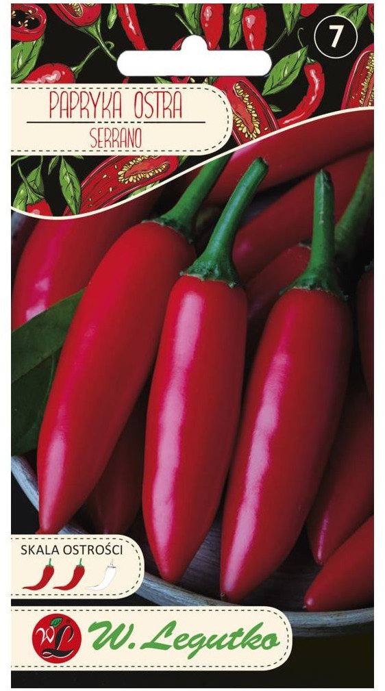 Legutko Papryka ostra SERRANO nasiona tradycyjne 0.2 g