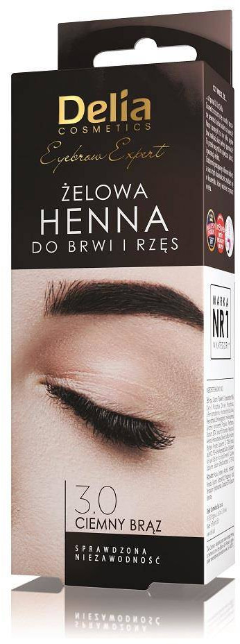 Delia Eyebrow Expert żelowa henna do brwi i rzęs 3.0 Ciemny Brąz 15ml 98740-uniw