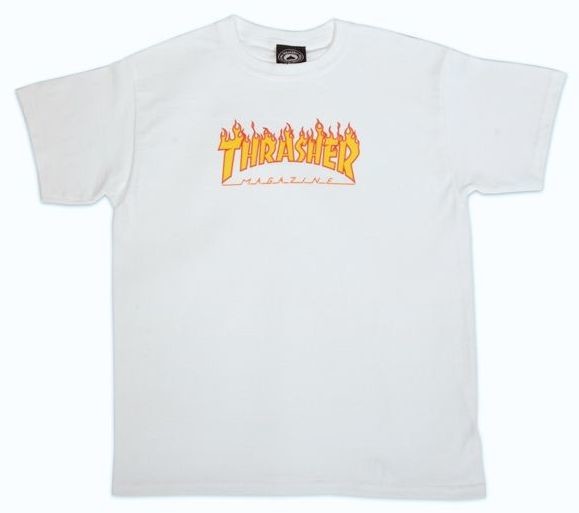 THRASHER t-shirt THRASHER YOUTH FLAME LOGO White