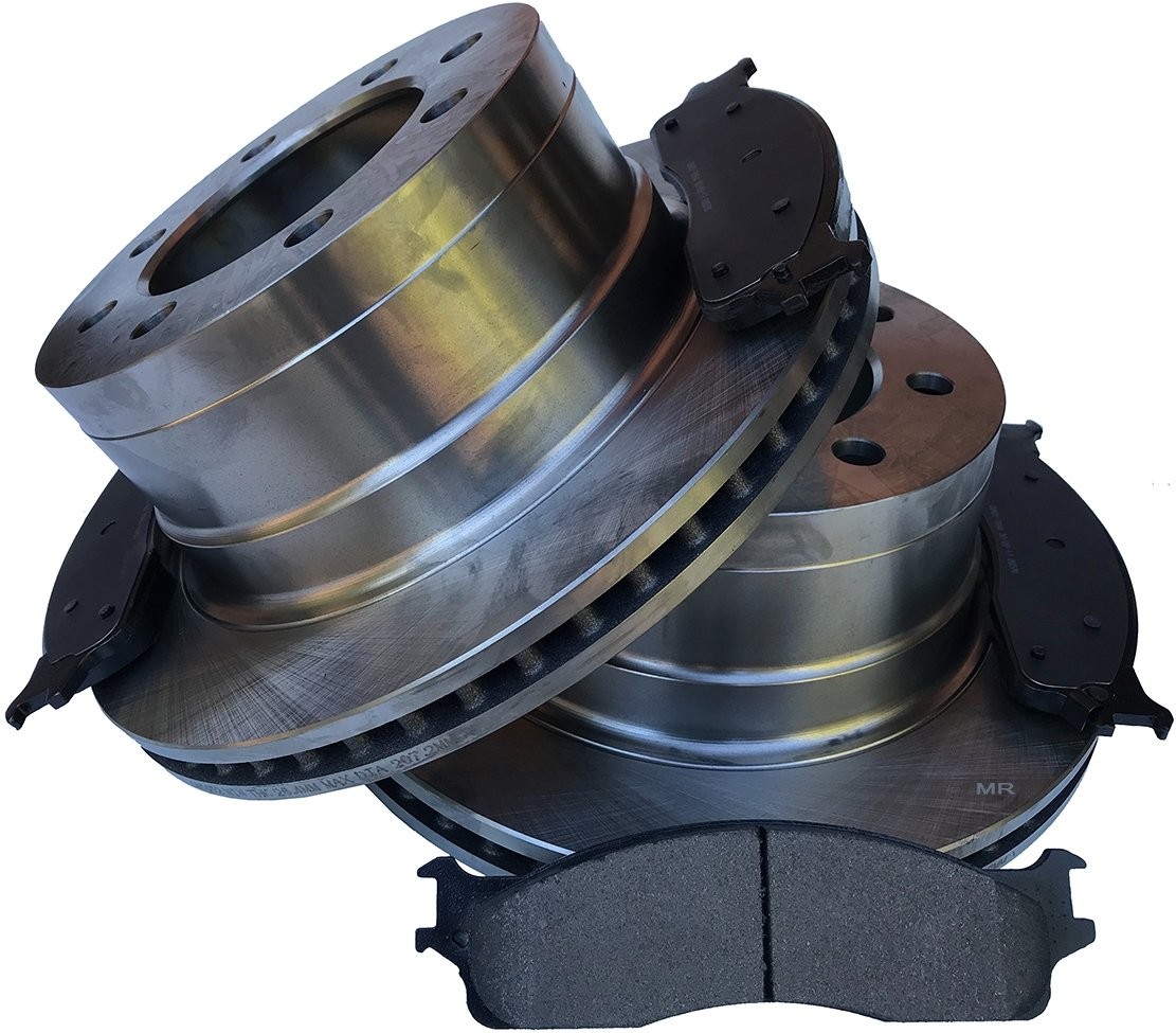 Tylne klocki + tarcze hamulcowe piasta 8 szpilek Dodge Ram 1500 Mega Cab 2006-2008 53011+SMD965
