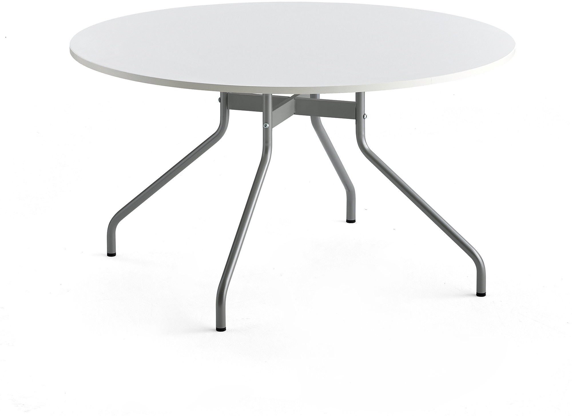 AJ Produkty Stół AROUND, 1300 mm, biały laminat, szary aluminium