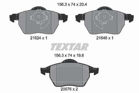 TEXTAR Klocki hamulcowe - komplet 2162402