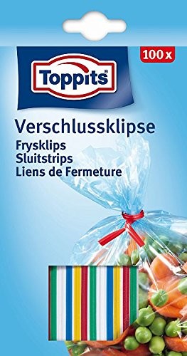 Toppits paskami do wiązania z drutu, zamknięciem na klipsy, posortowane pod względem koloru, 100 sztuk, kolorowe 200433