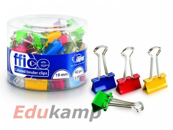 Pastello Klip biurowy kolor 19mm/40szt AA017PTL