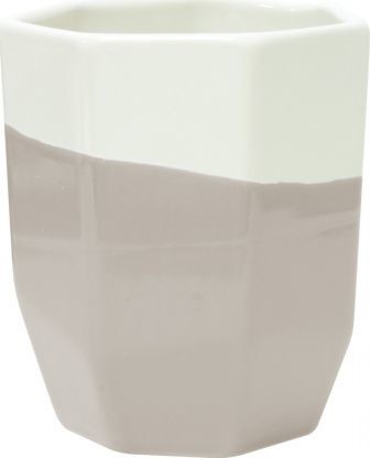 NoName kubek Geo Dip 300 ml 8,5 x 10 cm ceramiczny szary/biały twm_547084