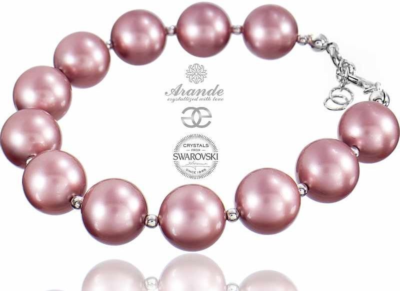 Swarovski Arande PERŁY bransoletka ROSE SREBRO CERTYFIKAT 700772