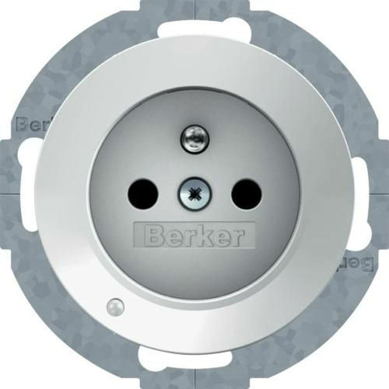 Hager Polo sp. z o.o. R.1/R.3 Gniazdo z uziemieniem z podświetleniem orientacyjnym LED, białe 6765102089