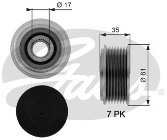 GATES Alternator - sprzęgło jednokierunkowe GATES OAP7070