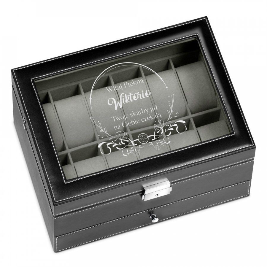 Murrano Szkatułka na Zegarki i Biżuterię GRAWER Piękna SZKT-ZG-BIZ-012