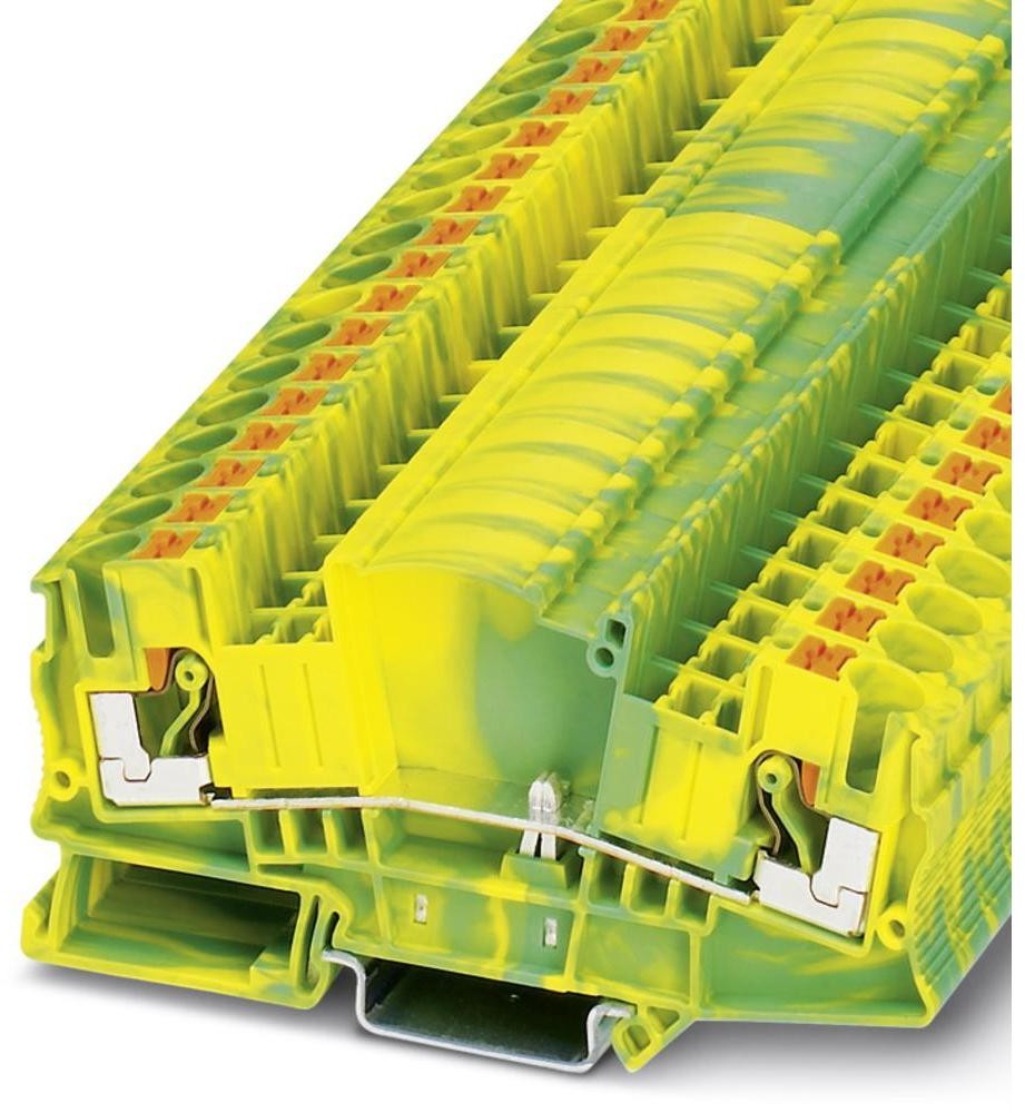 Phoenix Contact Zacisk przewodu ochronnego PTMED 6-PE PTMED 6-PE Phoenix Contact 3212196 zielono-żółty Zawartość 50 szt PTMED 6-PE