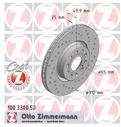 Zimmermann Tarcza hamulcowa 100.3300.52