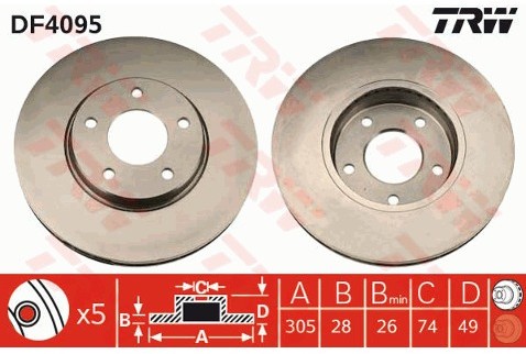 TRW Tarcza hamulcowa DF4095
