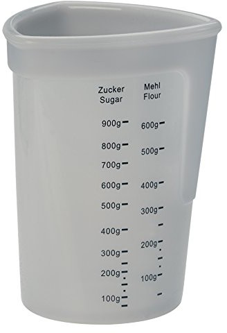 Lurch elastyczny kubek z silikonu 1L, pomiaru z wykorzystaniem skali do cieczy, mąkę i cukier, przezroczysty, 12.5 x 12.5 x 17 cm 70260