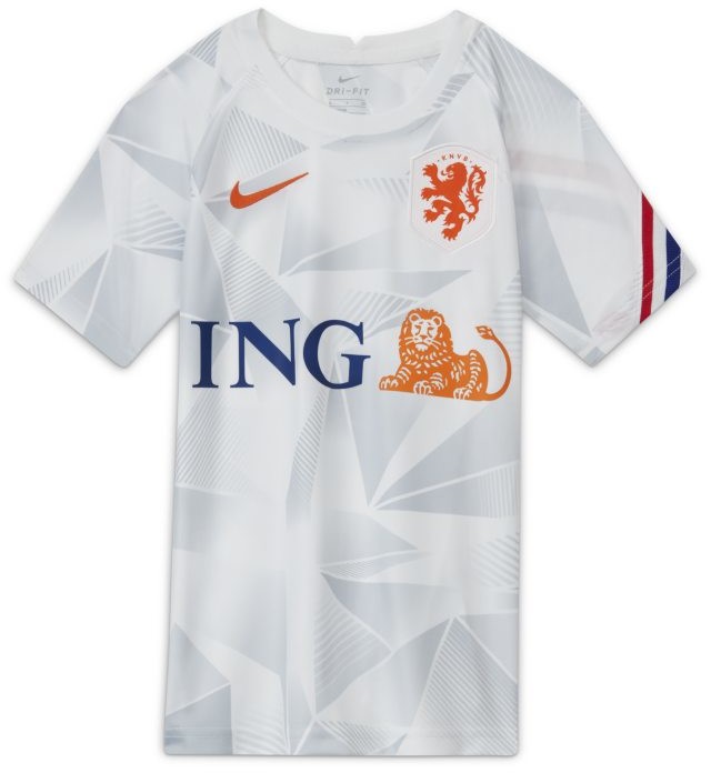 Nike Koszulka piłkarska z krótkim rękawem dla dużych dzieci Holandia - Biel CD2589-101