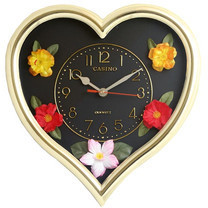 Pozostali Zegar ścienny serce z kwiatami #1 Z_SERCE1