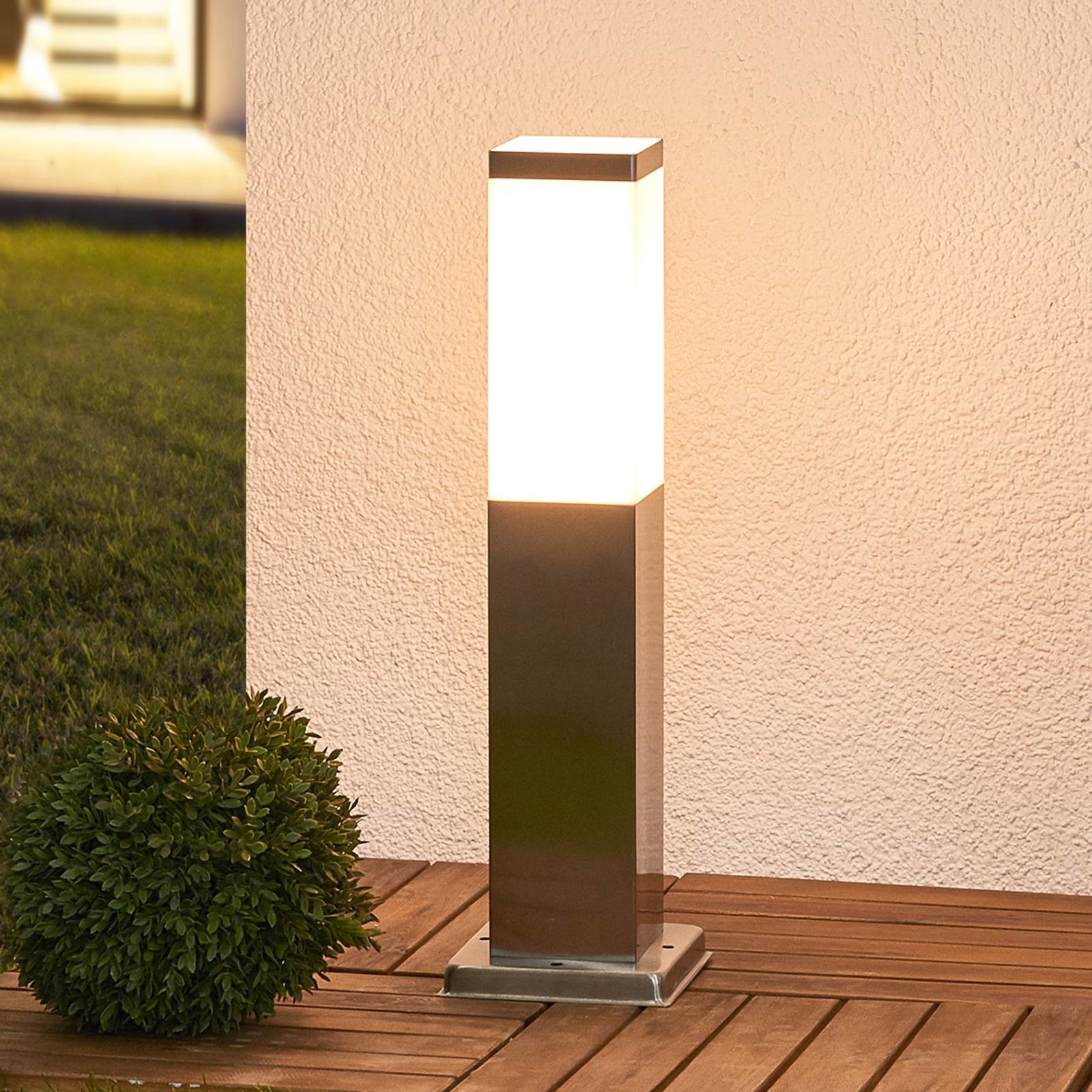 LINDBY Lampa cokołowa Lorian ze stali szlachetnej
