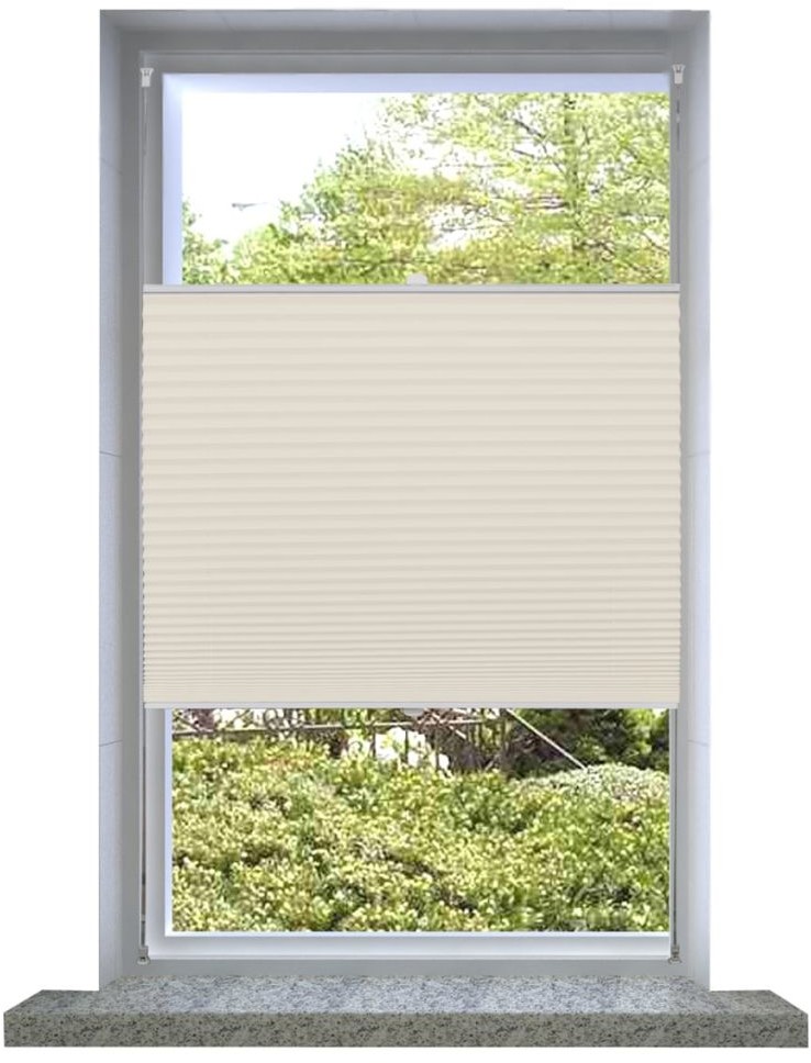 vidaXL vidaXL Roleta plisowana, kremowa (100x150cm)