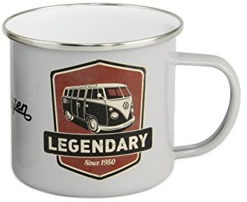 VW Collection by BRISA emaliowany kubek do kawy z motywem Volkswagen Bulli T1., szary BUTA16