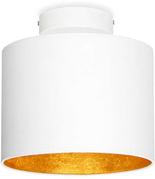 Sotto Luce Minimalistyczna LAMPA sufitowa MIKA ELEMENTARY XS CP 1/C/WHITE/GOLD LEAVES abażurowa OPRAWA plafon biały złoty MIKA EL XS CP 1/C/WHITE/GD LEAF