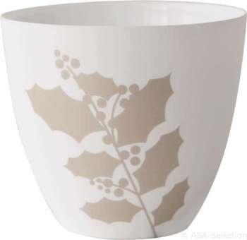 ASA 10125690 lampion  świecznik na podgrzewacze  Helix  porcelana  biała/beżowy  9 cm wysokość 8 cm 10125690