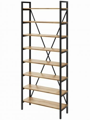 S&w Design Regał Medium 245x60-160x30 cm Industrial Loft na książki D8 RM800030245D