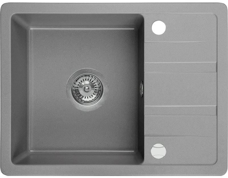 Laveo Zlewozmywak granitowy szary 1-komorowy STELLA 440x580mm SBY_513T -