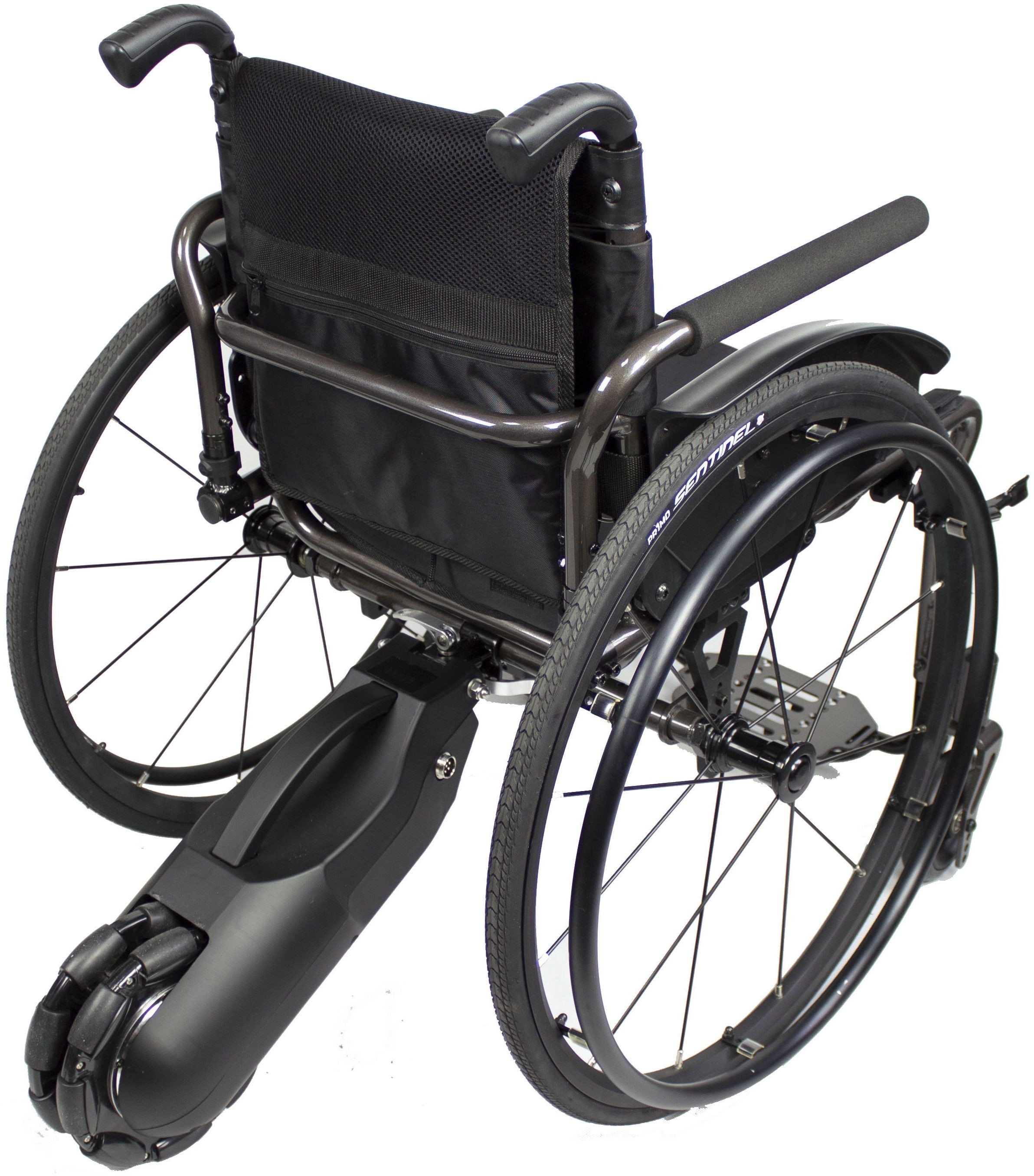 Vitea Care Dostawka elektryczna do wózka inwalidzkiego aktywnego - lekka o kompaktowych rozmiarach - napęd tylny wspomagający poruszanie wózkiem WAY