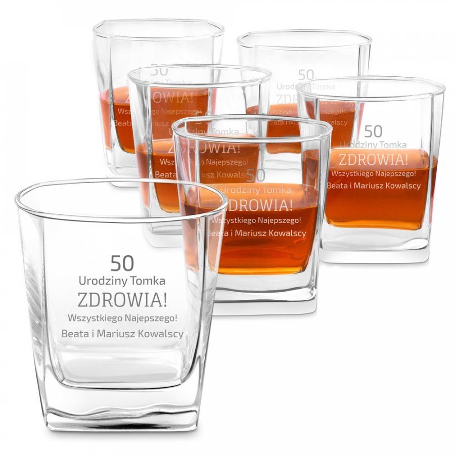 Murrano Szklanki grawerowane do whisky x6 komplet dedykacja dla niego na 30 6xSZC-023