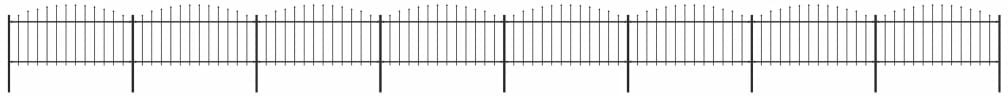 vidaxl Panele ogrodzeniowe z grotami, stal, (0,5-0,75)x13,6 m, czarne