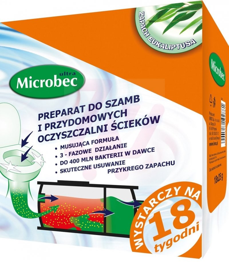 Bros MICROBEC saszetki preparat do szamb eukaliptus 18szt x 25g