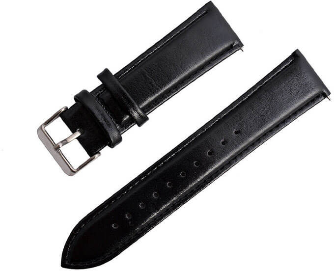 Cyfra.eu Pasek skórzany Wymienny pasek do smartwatcha 22 mm Czarny MICRO BLACK L STRAP