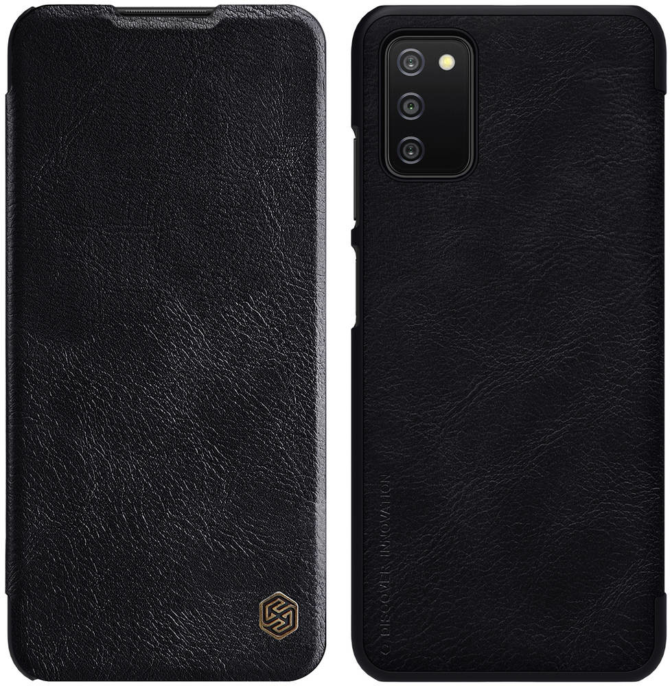 Nillkin Qin skórzana kabura etui Samsung Galaxy A03s czarny hurtel-73260-0
