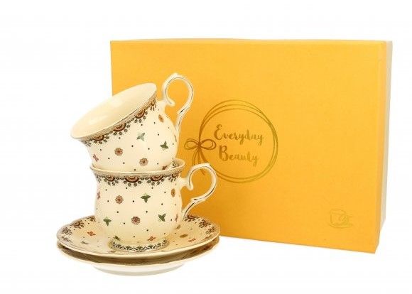 Duo CASABLANCA FILIŻANKI ZE SPODKAMI 260 ML 2 SZTUKI PORCELANA 5902693922766