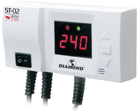 LEDart DIAMOND ST-02 LED DIAMOND TERMOREGULATOR POMPY C.O,KOTŁA + CZUJNIK ST-02