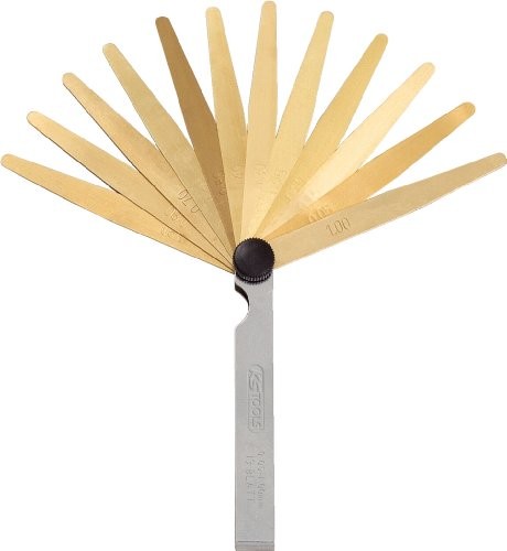 KS Tools 300.0611 antimagne stoły Szczelinomierz mosiężne, 8 arkuszy, 05 0.5 MM