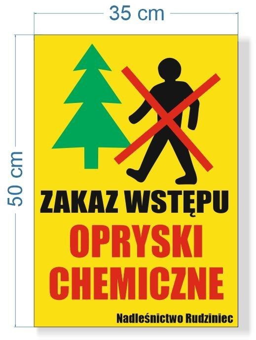 Tabliczka Zakaz Wstępu Ścinka i Zrywka Drzew TL036