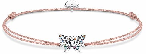 THOMAS SABO Thomas Sabo Little Secret bransoletka damska z motywem motyla, srebro wysokiej próby 925, poczerniana, LS082-640-7