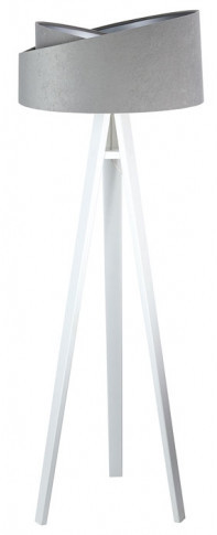 Szaro-biała skandynawska lampa stojąca trójnóg - S024 G2-E55
